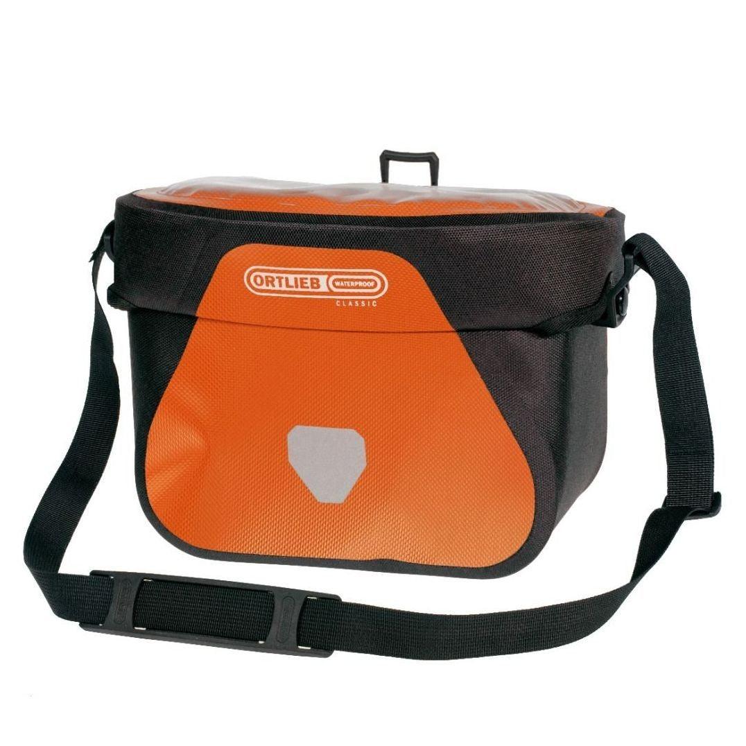 Ortlieb Ultimate Six Classic Handlebar Bag (Orange-Black) - BUMSONTHESADDLE