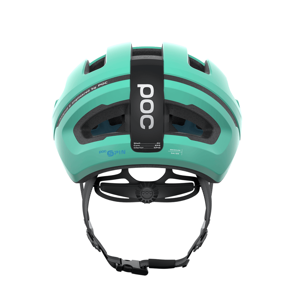 POC Omne Air Spin Road Cycling Helmet (Uranium Black/Fluorite Green Matt) - BUMSONTHESADDLE