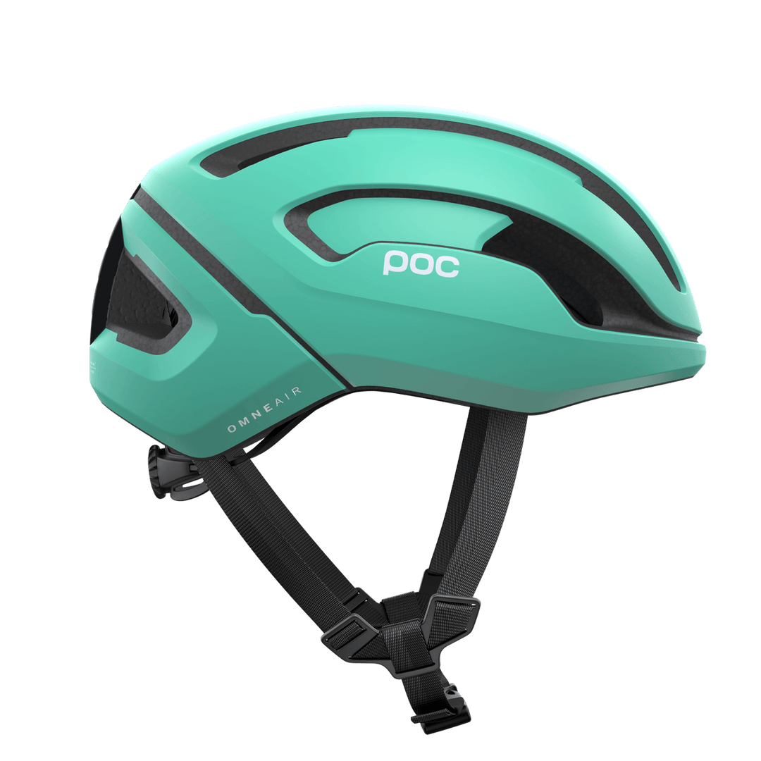 POC Omne Air Spin Road Cycling Helmet (Uranium Black/Fluorite Green Matt) - BUMSONTHESADDLE
