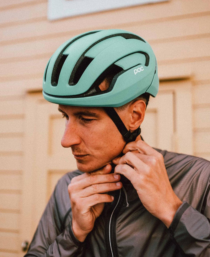 POC Omne Air Spin Road Cycling Helmet (Uranium Black/Fluorite Green Matt) - BUMSONTHESADDLE