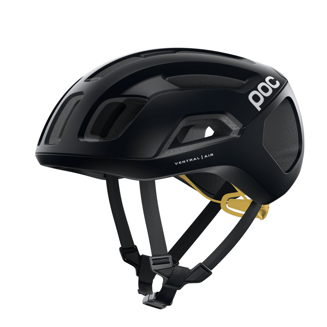 POC Ventral Air Spin Road Cycling Helmet (Uranium Black/Sulphur Yellow Matt) - BUMSONTHESADDLE