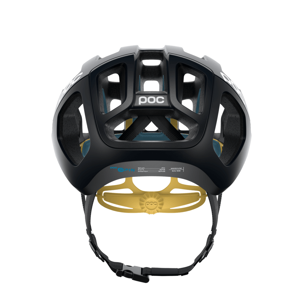 POC Ventral Air Spin Road Cycling Helmet (Uranium Black/Sulphur Yellow Matt) - BUMSONTHESADDLE