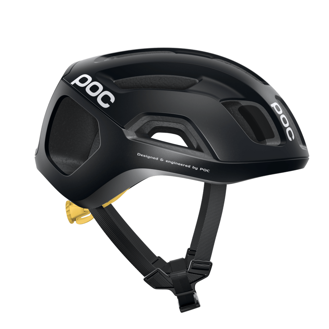 POC Ventral Air Spin Road Cycling Helmet (Uranium Black/Sulphur Yellow Matt) - BUMSONTHESADDLE