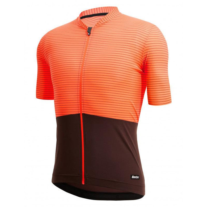Santini Colore Riga Mens Cycling Jersey (Orange) - BUMSONTHESADDLE
