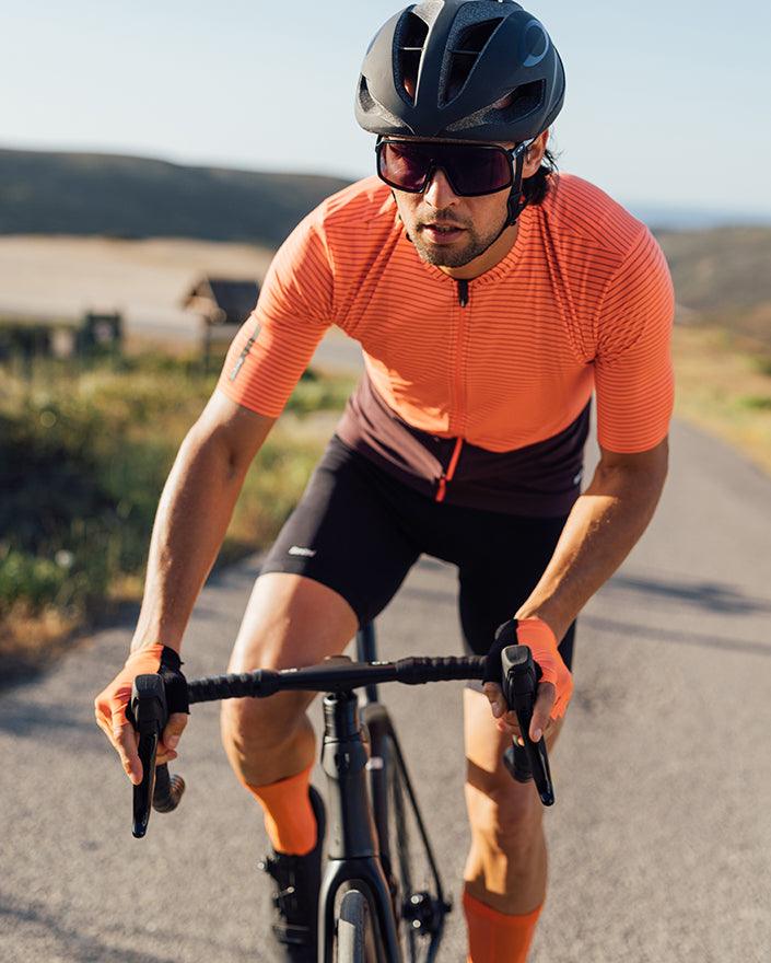 Santini Colore Riga Mens Cycling Jersey (Orange) - BUMSONTHESADDLE