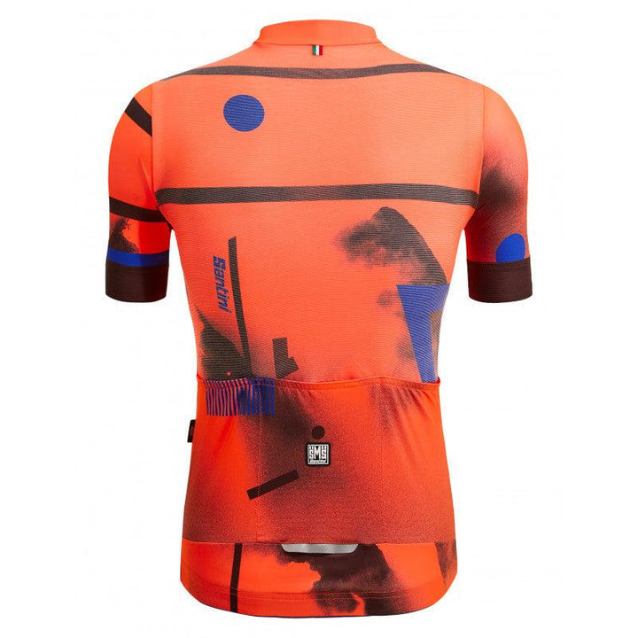 Santini Delta Berg Mens Cycling Jersey (Flashy Orange) - BUMSONTHESADDLE