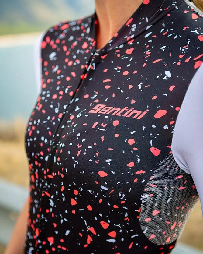 Santini Delta Pietra Womens Cycling Jersey (Black) - BUMSONTHESADDLE