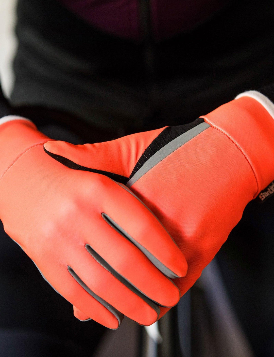 Santini H20 Vega Unisex Cycling Gloves (Flashy Orange) - BUMSONTHESADDLE