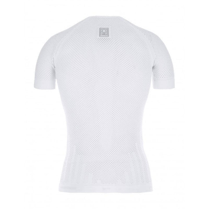 Santini Mesh Short Sleeve Mens Cycling Baselayer (White) - BUMSONTHESADDLE