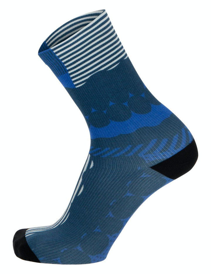 Santini Optic Unisex Cycling Socks (Blue) - BUMSONTHESADDLE