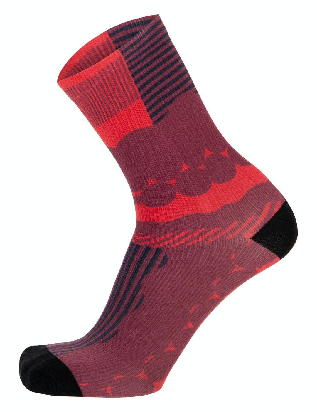 Santini Optic Unisex Cycling Socks (Red) - BUMSONTHESADDLE