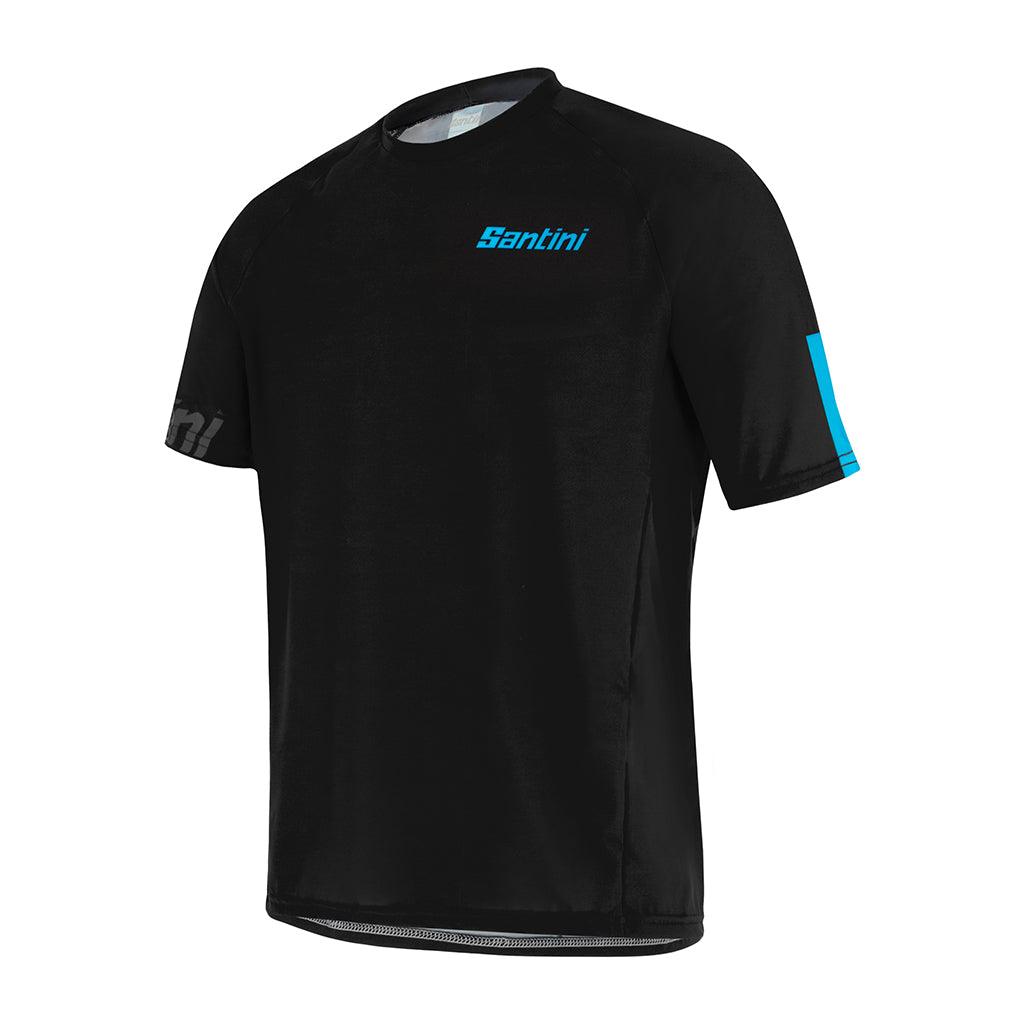 Santini Sasso MTB Mens Cycling Jersey (Black/Turquoise) - BUMSONTHESADDLE