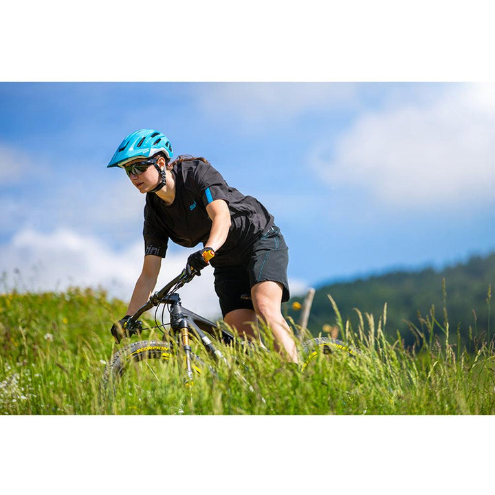 Santini Sasso MTB Mens Cycling Jersey (Black/Turquoise) - BUMSONTHESADDLE