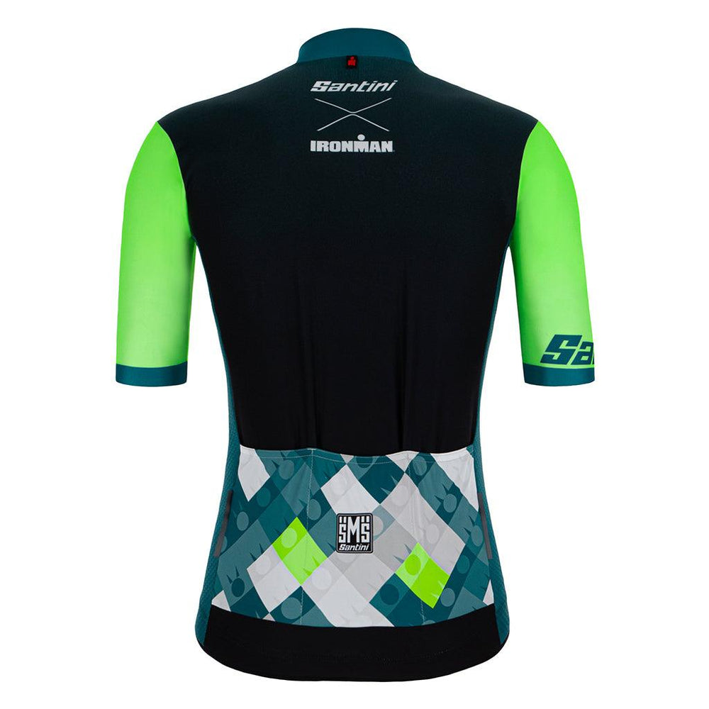 Santini Vis Ironman Mens Cycling Jersey (Fluo Green) - BUMSONTHESADDLE