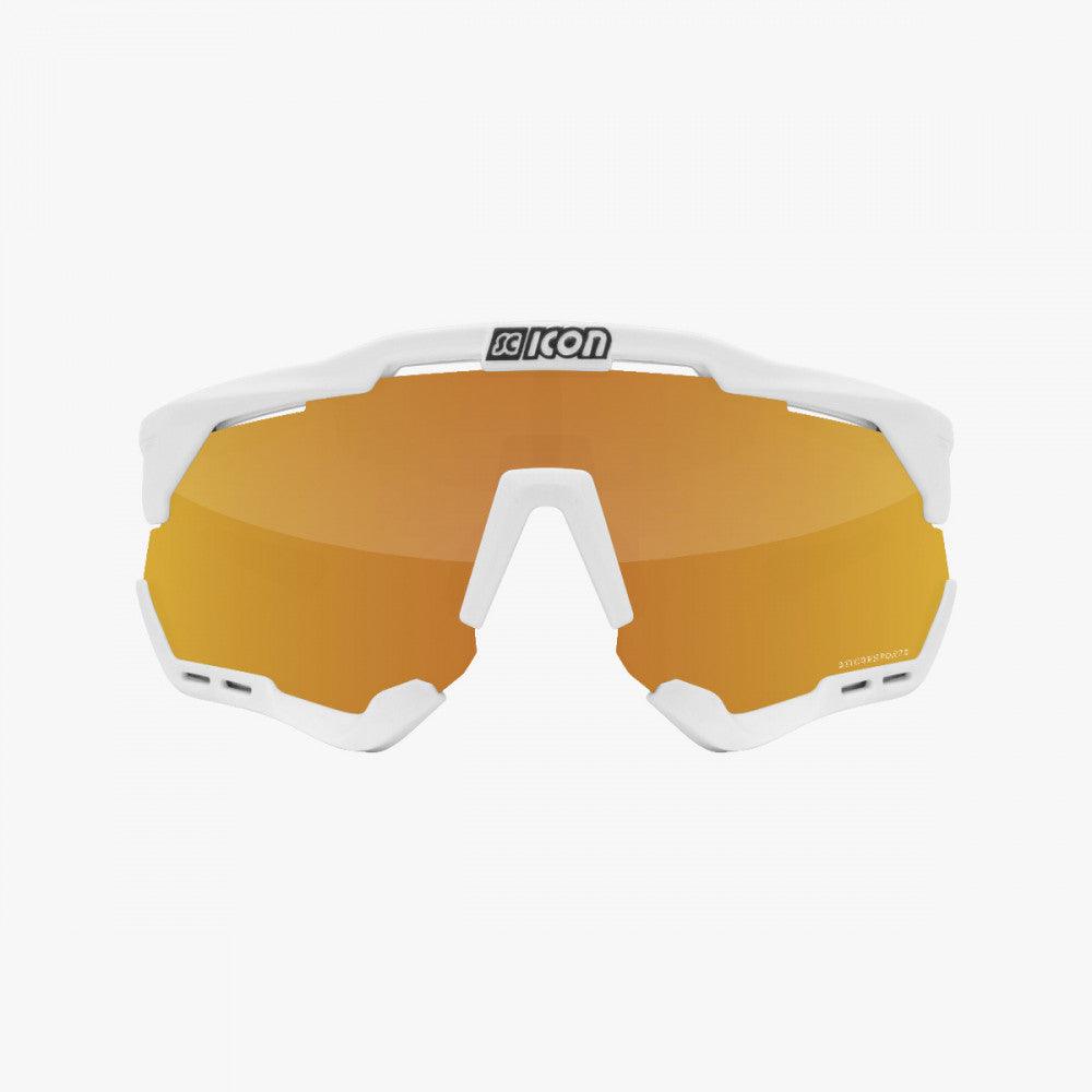 Scicon Aeroshade XL Sport Sunglasses (Multimirror Bronze/White Gloss) - BUMSONTHESADDLE