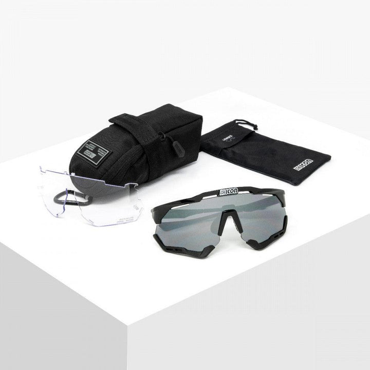 Scicon Aeroshade XL Sport Sunglasses (Multimirror Silver/Black Gloss) - BUMSONTHESADDLE