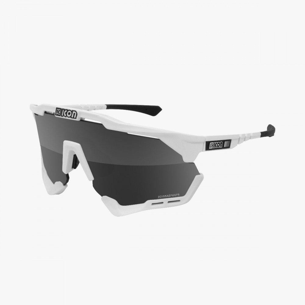 Scicon Aeroshade XL Sport Sunglasses (Multimirror Silver/White Gloss) - BUMSONTHESADDLE