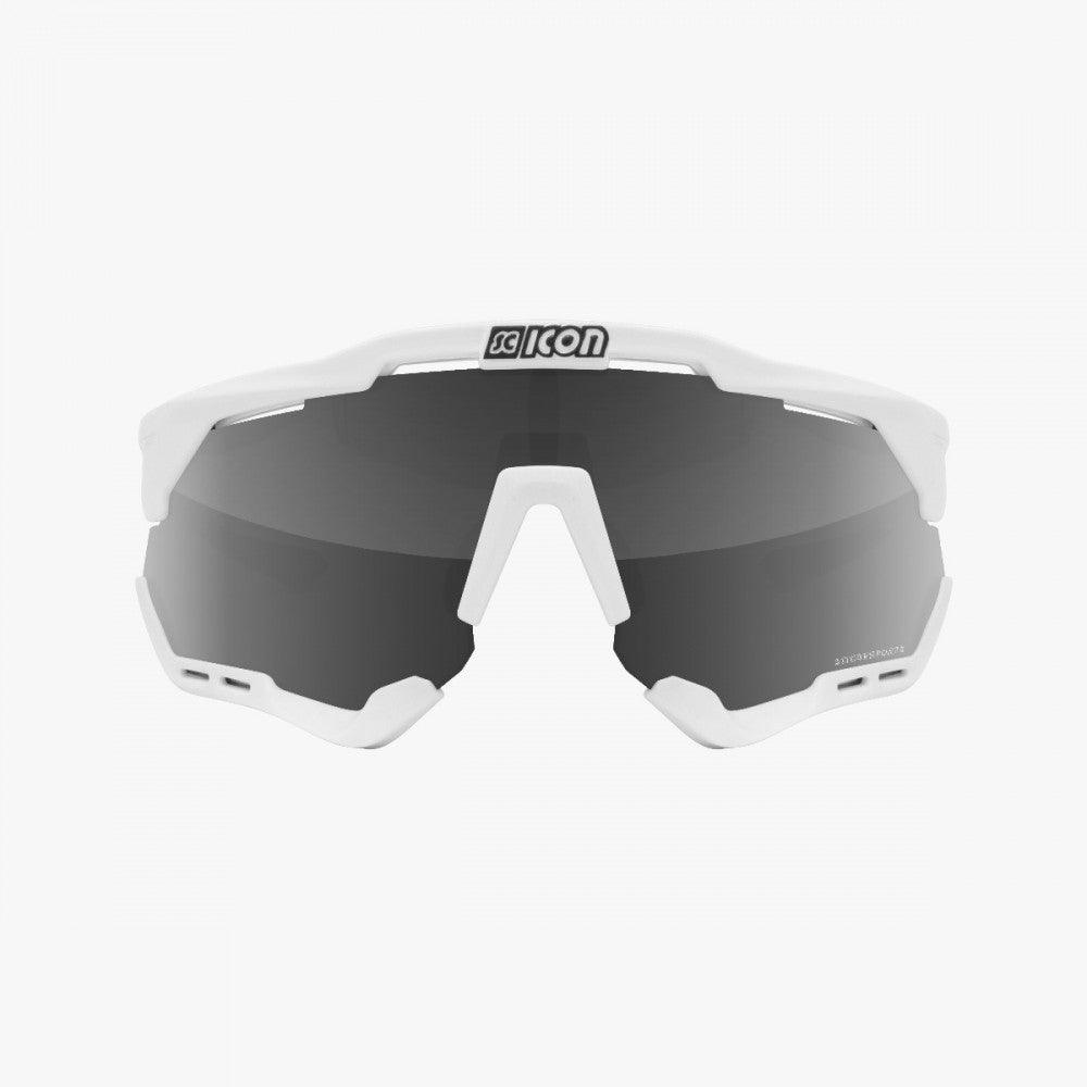 Scicon Aeroshade XL Sport Sunglasses (Multimirror Silver/White Gloss) - BUMSONTHESADDLE