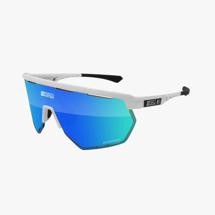 Scicon Aerowing Sport Sunglasses (Multimirror Blue/White Gloss) - BUMSONTHESADDLE