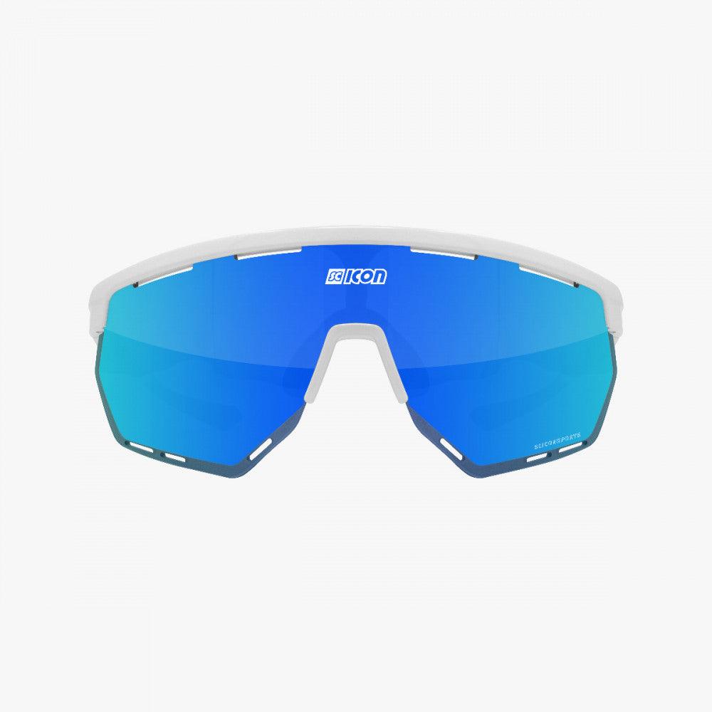 Scicon Aerowing Sport Sunglasses (Multimirror Blue/White Gloss) - BUMSONTHESADDLE