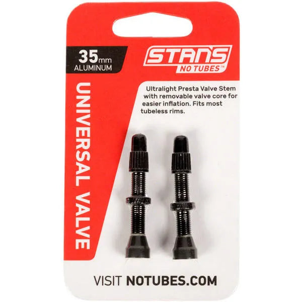 Stans NoTubes Universal Presta Valve Stem Pair (Black)