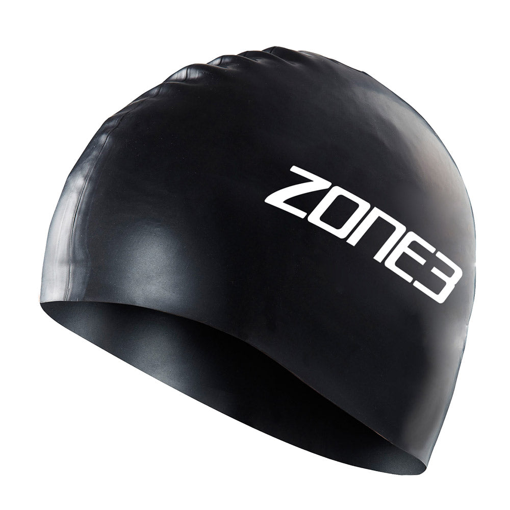 Zone 3 Silicone Swim Cap (Black)