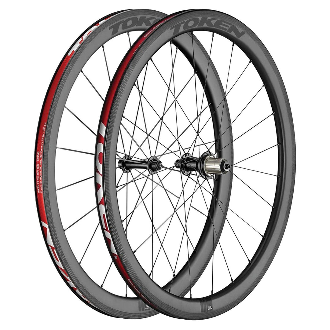 Token Resolute C45R Carbon Tubeless Ready Rim Brake Wheel - Shimano/Sram (Black) - BUMSONTHESADDLE