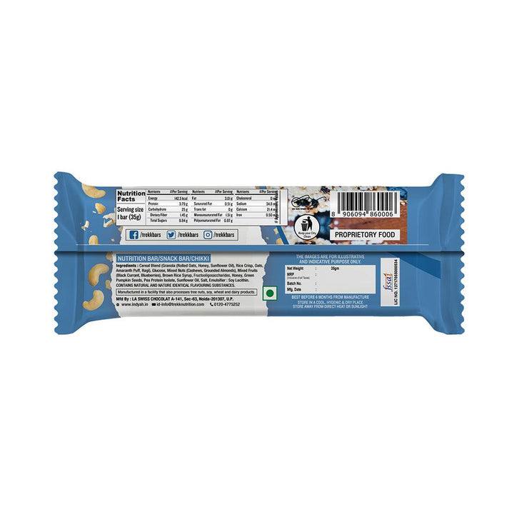 Trekk Granola Bars (Cashew Blueberry) - BUMSONTHESADDLE