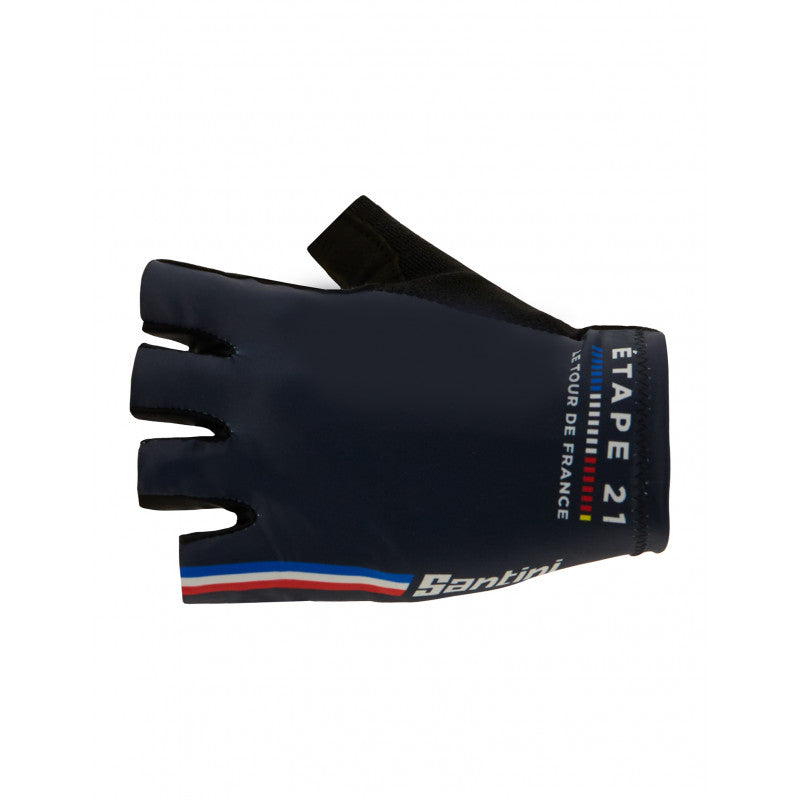 Santini Tour De France Trionfo Mens Cycling Gloves (Navy Blue)