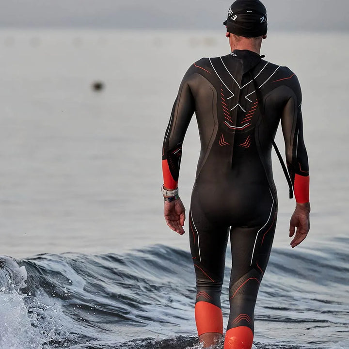 Zone 3 Vanquish X Men's Wetsuit (Black/Orange)
