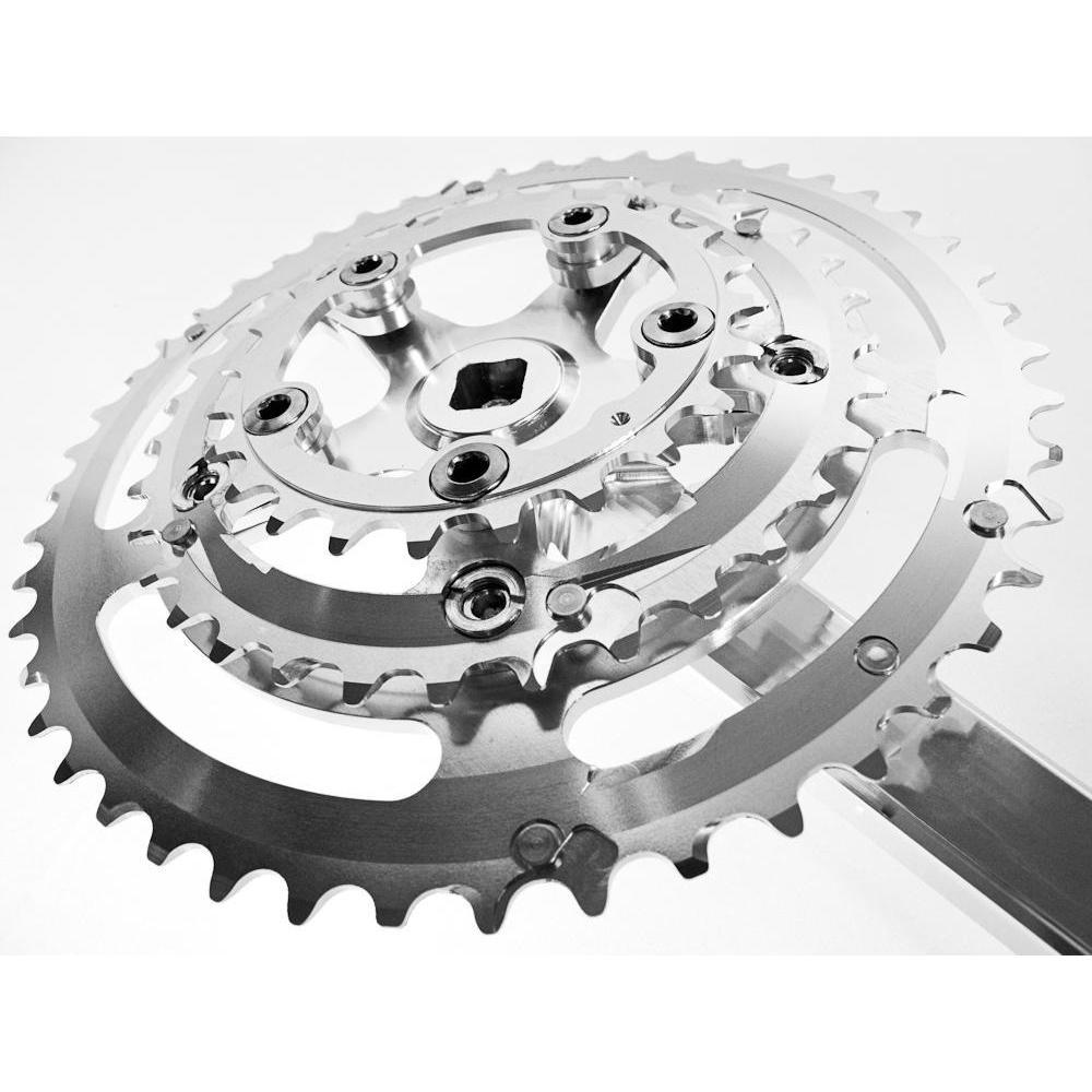 Velo Orange Grand Cru 110 Fluted Square Taper Crankset (Silver) - BUMSONTHESADDLE