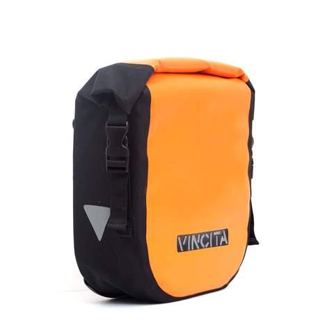 Vincita Waterproof Single Pannier (Orange) - BUMSONTHESADDLE