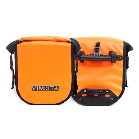 Vincita Waterproof Single Pannier (Orange) - BUMSONTHESADDLE