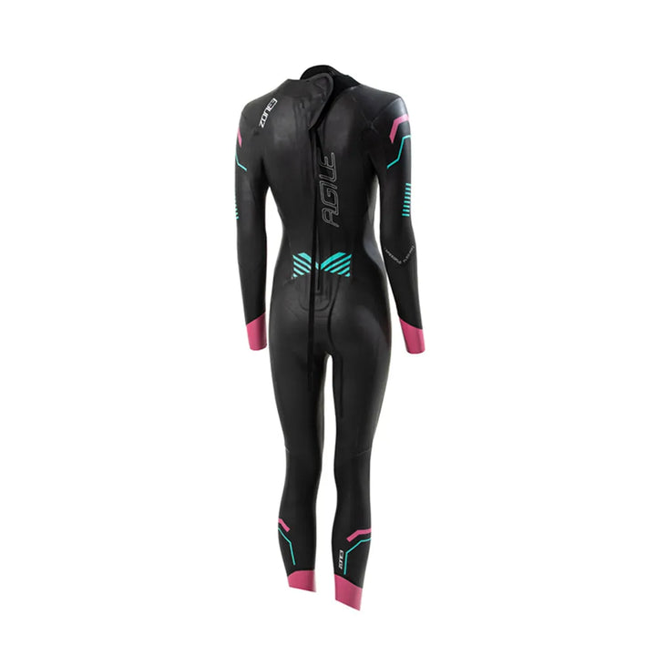 Zone 3 Agile Women's Wetsuit (Black/Pink/Turquoise)
