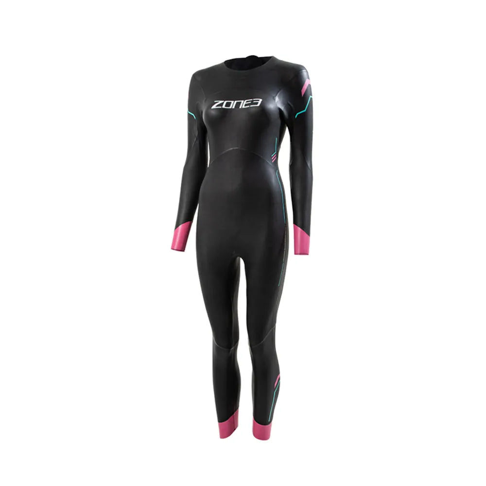 Zone 3 Agile Women's Wetsuit (Black/Pink/Turquoise)