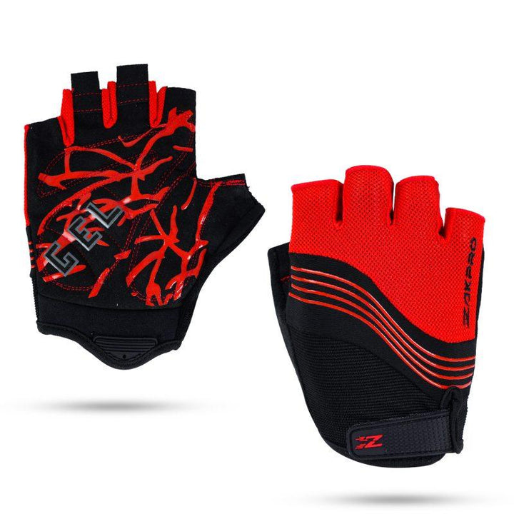 Zakpro Gel Series Unisex Cycling Gloves (Red) - BUMSONTHESADDLE