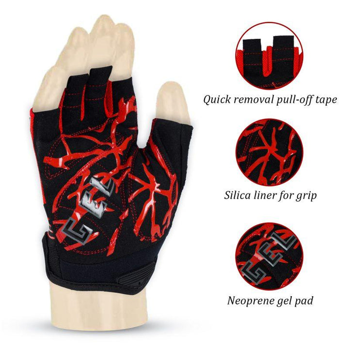 Zakpro Gel Series Unisex Cycling Gloves (Red) - BUMSONTHESADDLE